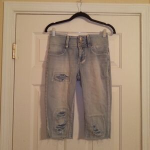 Vanilla Star Light Blue Distressed Jean Shorts Size 5